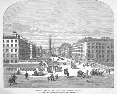 Carlisle Bridge and Sackville Street, Dublin by English School